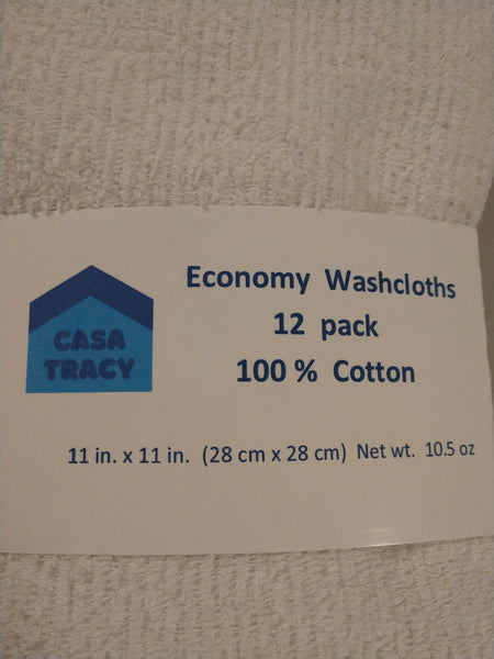 Economy Washcloths 12 Pack